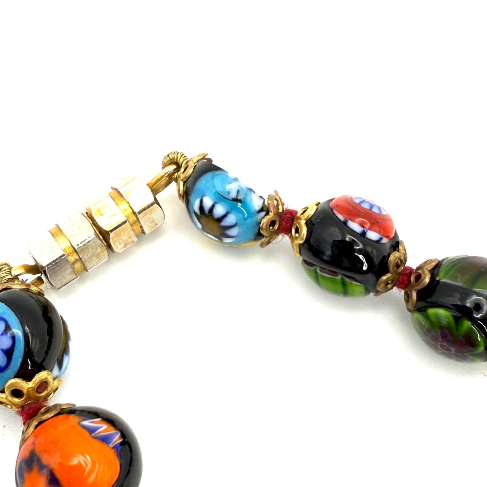 Murano Millefiori‎ Necklace Vintage Floral Glass Beaded Italy Colorful 18" READ - Picture 10 of 11